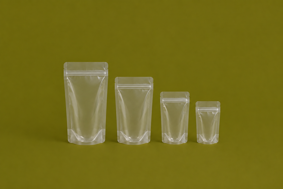 CLEAR Stand Up Pouch | Home Compostable Film | NZ MADE