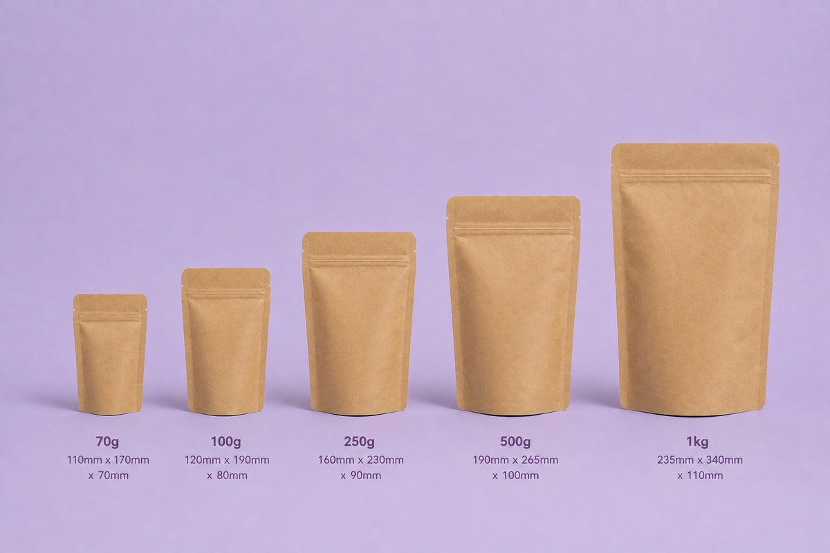 KRAFT Stand Up Pouch | Home Compostable Film | Made in NZ