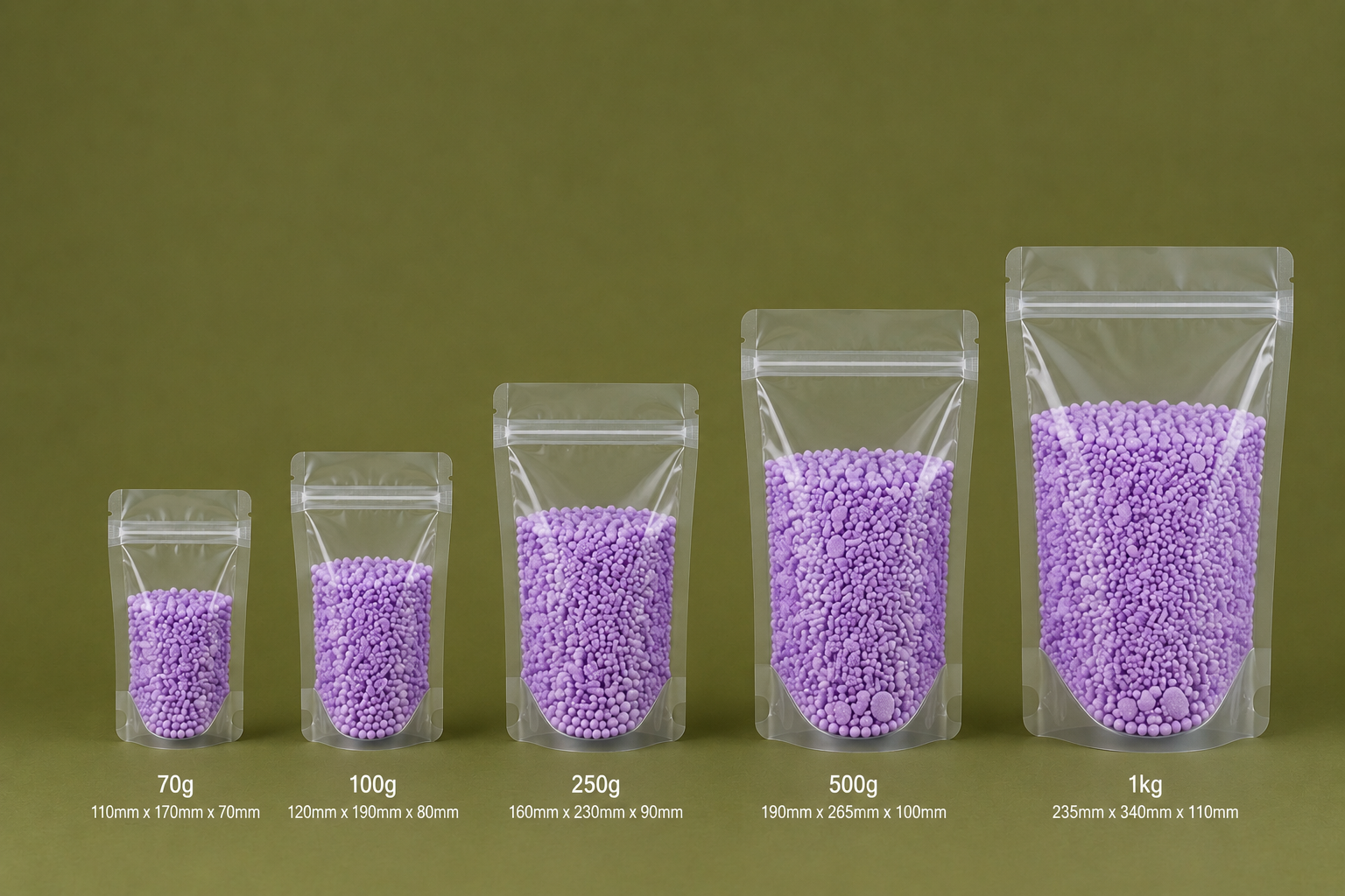 CLEAR Stand Up Pouch | Home Compostable Film | NZ MADE