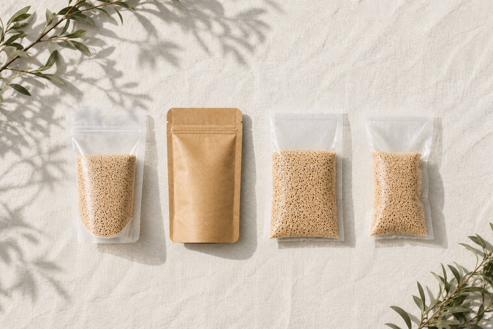 SAMPLE PACK | ALL TYPES | STAND UP POUCH / 3 SIDE SEAL / VACUUM BAG | Certified AS5810 Home Compostable Film