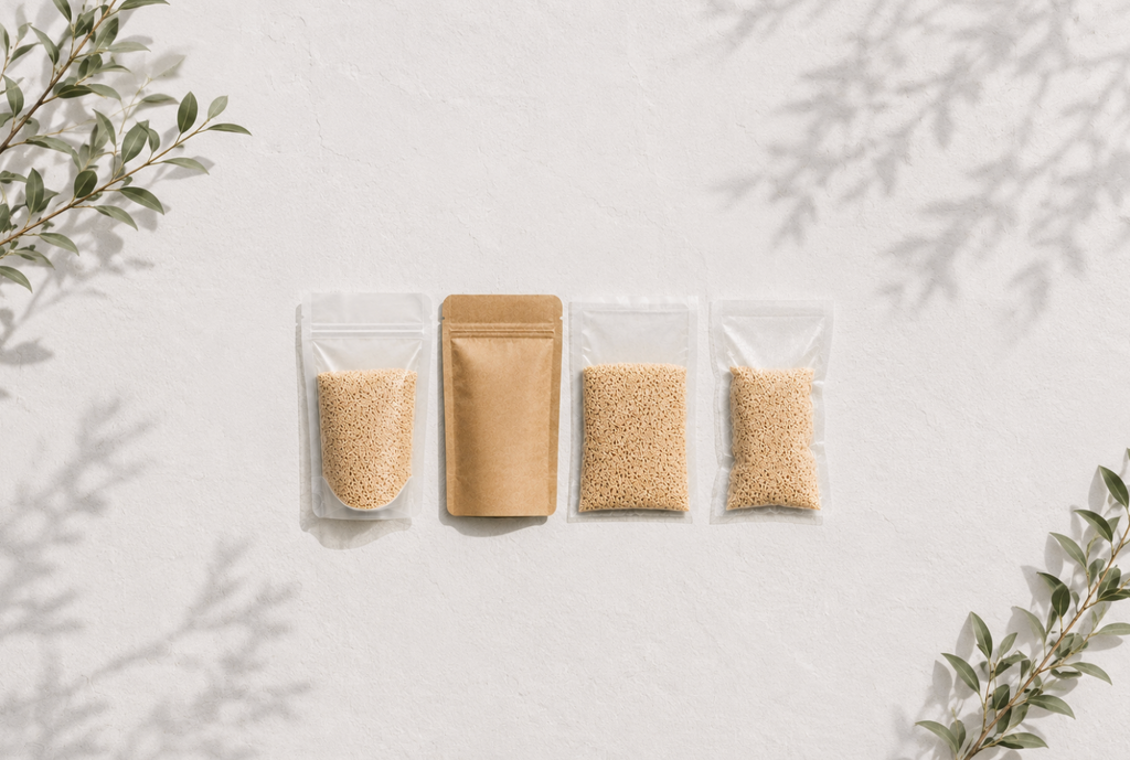SAMPLE PACK | ALL TYPES | STAND UP POUCH / 3 SIDE SEAL / VACUUM BAG | Certified AS5810 Home Compostable Film