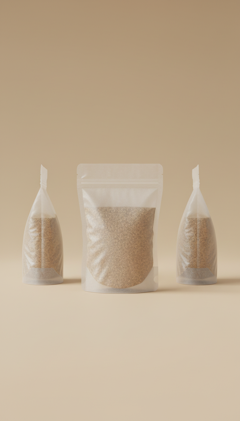 Compostable Clear Stand-Up Pouch Minimal Design