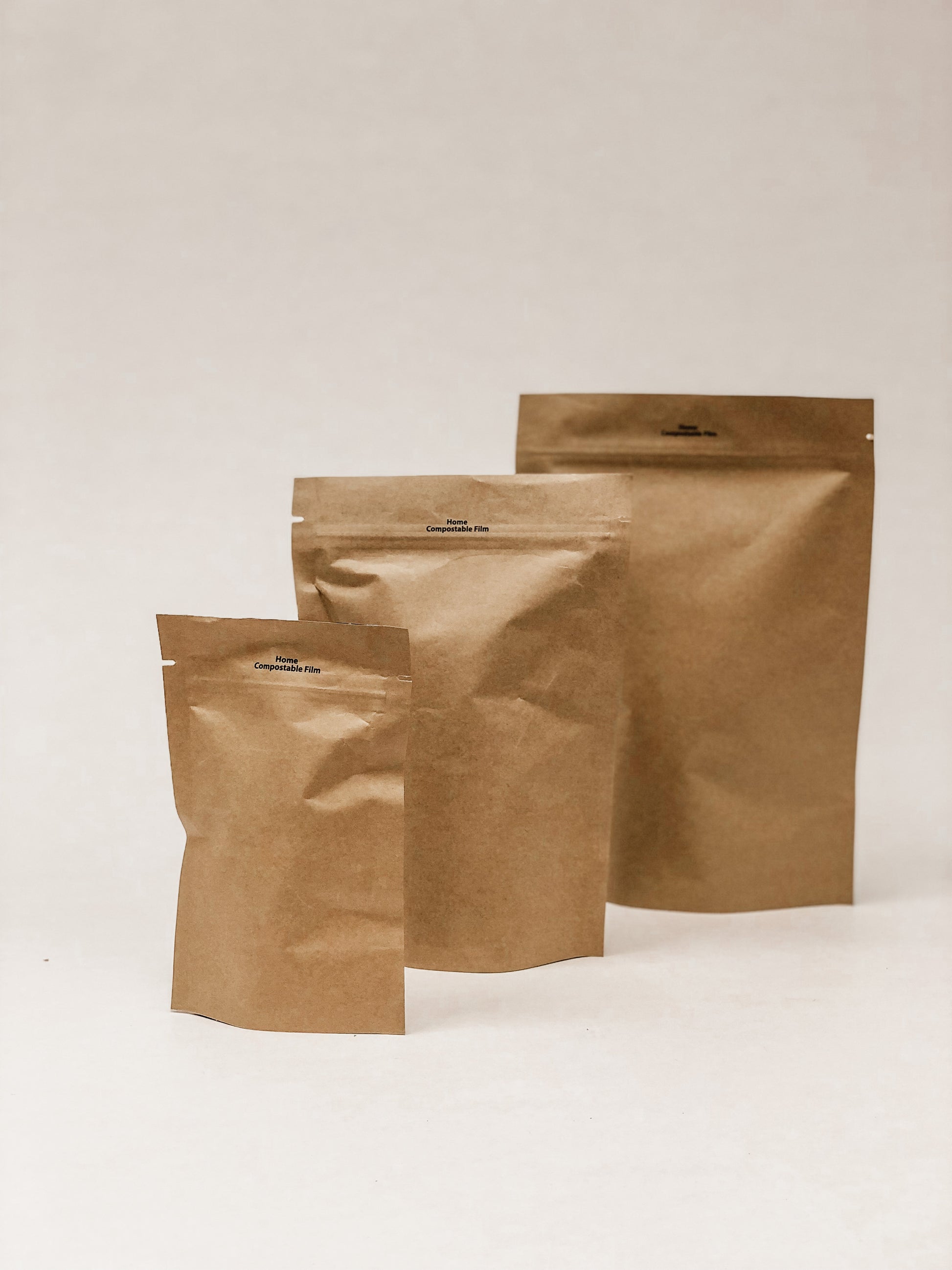 SAMPLE PACK | CLEAR & KRAFT Stand Up Pouch | Certified AS5810 Home Compostable Film | NZ MADE